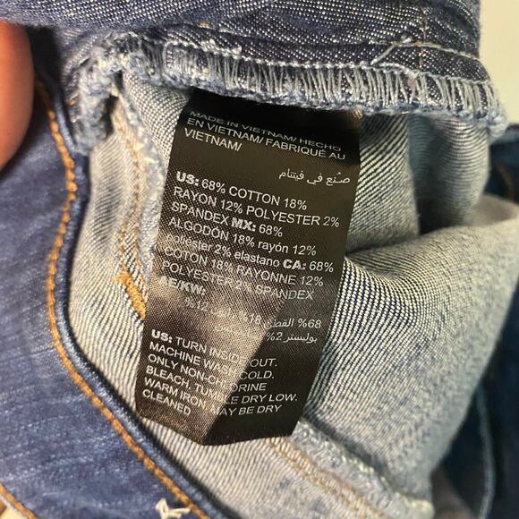 WHBM The Slim Ankle Jeans Skinny Mid Rise Dark Blue Western Jeweled Size 2 - Picture 15 of 16